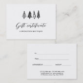 Moderne kerstbomen | Cadeaubonnen Kortingskaartje (Voorkant / Achterkant)