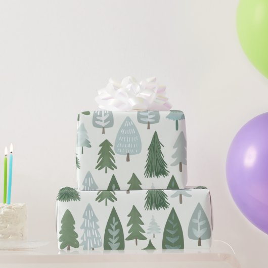 Moderne kerstbomen cadeaupapier (Feestgeschenken)
