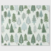Moderne kerstbomen cadeaupapier (Vlak)