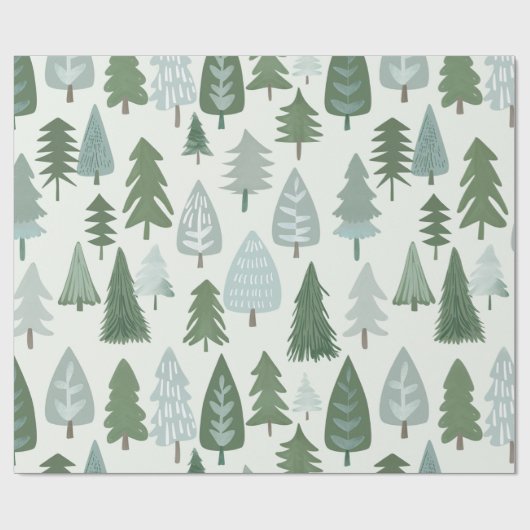 Moderne kerstbomen cadeaupapier (Vlak)