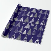 Moderne kerstbomen cadeaupapier (Uitgerold)
