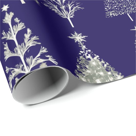 Moderne kerstbomen cadeaupapier (Rol Hoek)