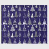 Moderne kerstbomen cadeaupapier (Vlak)