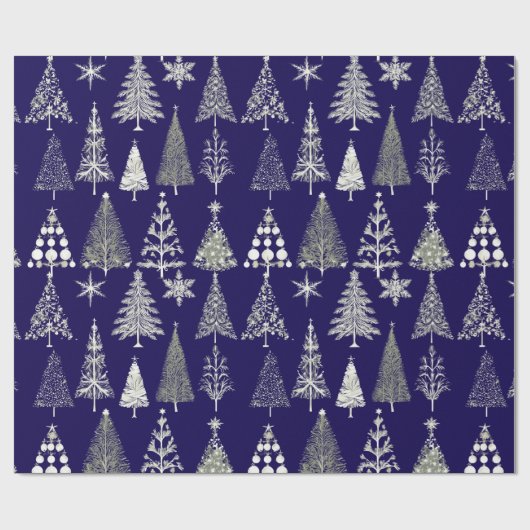 Moderne kerstbomen cadeaupapier (Vlak)