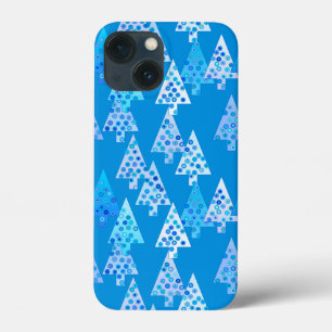 Moderne kerstbomen, Cerulean Blue Case-Mate iPhone Case