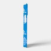 Moderne kerstbomen, Cerulean Blue Case-Mate iPhone Case (Achterkant / Rechts)