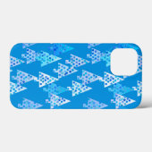 Moderne kerstbomen, Cerulean Blue Case-Mate iPhone Case (Achterkant (horizontaal))