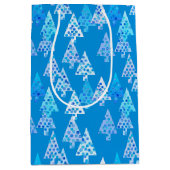 Moderne kerstbomen, Cerulean Blue Medium Cadeauzakje (Voorkant)