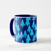 Moderne kerstbomen, diep blauw mok (Voorkant links)