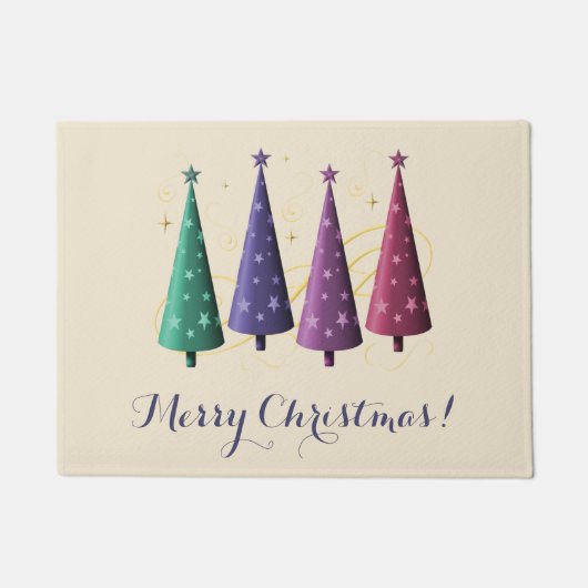 Moderne kerstbomen Doormat Deurmat (Voorkant)