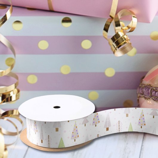 Moderne kerstbomen Dusty Roos Pink Satijnen Lint