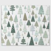 Moderne kerstbomen elegant cadeaupapier (Vlak)