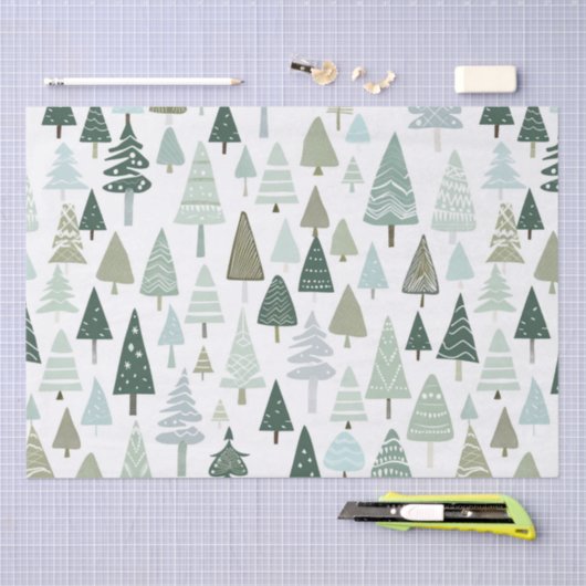 Moderne kerstbomen elegant tissuepapier (Craft)