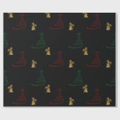 Moderne kerstbomen en Gold Angels Cadeaupapier (Vlak)