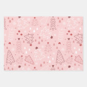 Moderne kerstbomen en sneeuwvlokken Kerstmis Inpakpapier Vel (Voorkant 2)