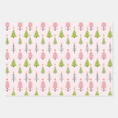 Moderne kerstbomen en sneeuwvlokken Kerstmis Inpakpapier Vel (Voorkant)