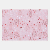 Moderne kerstbomen en sneeuwvlokken Kerstmis Inpakpapier Vel (Voorkant 2)