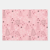 Moderne kerstbomen en sneeuwvlokken Kerstmis Inpakpapier Vel (Voorkant)