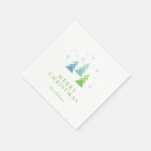 Moderne kerstbomen en sneeuwvlokken servet (Hoek)