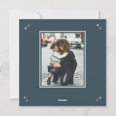 Moderne kerstbomen en sterrenfoto's feestdagenkaart (Achterkant)