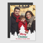 Moderne Kerstbomen Familie Foto Magnetische Kaart (Voorkant / Achterkant)