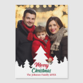 Moderne Kerstbomen Familie Foto Magnetische Kaart (Voorkant)