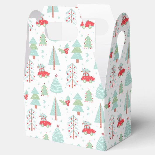 Moderne kerstbomen Feestdagen rode auto wrapping Bedankdoosjes (Geopend)