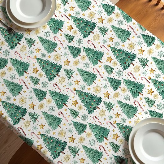 Moderne kerstbomen feestelijke vakantietafelkleed tafelkleed