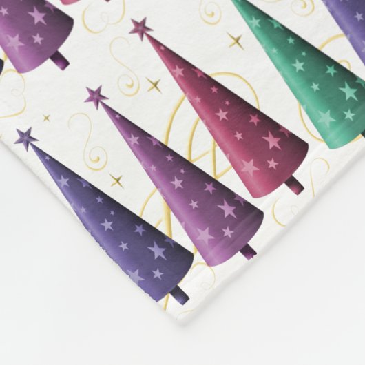 Moderne kerstbomen fleece deken (Hoek)