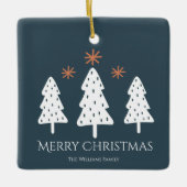 Moderne kerstbomen foto's keramisch ornament (Voorkant)