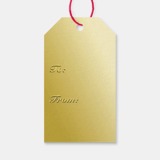 Moderne kerstbomen - geel goud cadeaulabel (Achterkant)