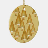 Moderne kerstbomen - geel goud keramisch ornament (Rechts)