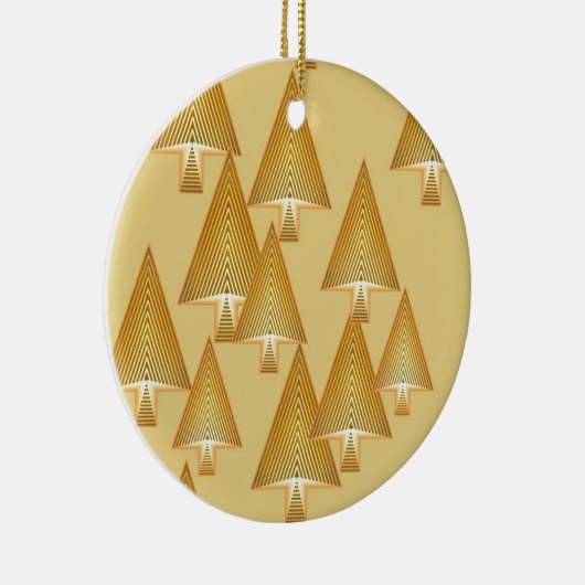 Moderne kerstbomen - geel goud keramisch ornament (Rechts)