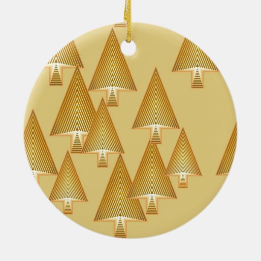 Moderne kerstbomen - geel goud keramisch ornament (Achterkant)