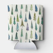 Moderne kerstbomen geïllustreerd patroon blikjeskoeler (Achterkant)