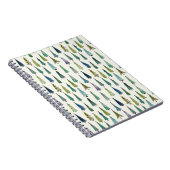 Moderne Kerstbomen Geïllustreerd Patroon Notitieboek (Rechterzijde)