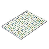 Moderne Kerstbomen Geïllustreerd Patroon Notitieboek (Linkerzijde)