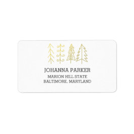 Moderne Kerstbomen Gouden Vakantie Etiket