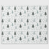Moderne kerstbomen grijs cadeaupapier (Vlak)
