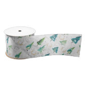 Moderne Kerstbomen Groen en Marmer Satijnen Lint (Spoel)