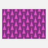 Moderne kerstbomen, groen, Paars, roze wrappi Inpakpapier Vel (Voorkant 2)