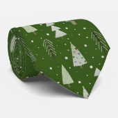 Moderne kerstbomen groen patroon stropdas (Opgerold)