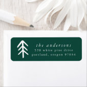 Moderne Kerstbomen Groen Vakantie Adres Label (Insitu)