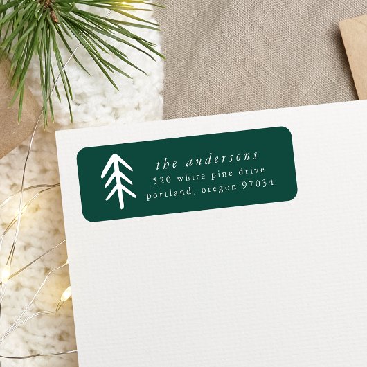 Moderne Kerstbomen Groen Vakantie Adres Label