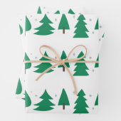 Moderne Kerstbomen Groen/Zilver/Wit Inpakpapier Vel (In situ)