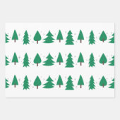 Moderne Kerstbomen Groen/Zilver/Wit Inpakpapier Vel (Voorkant)
