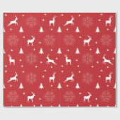 Moderne kerstbomen, herten rood cadeaupapier (Vlak)