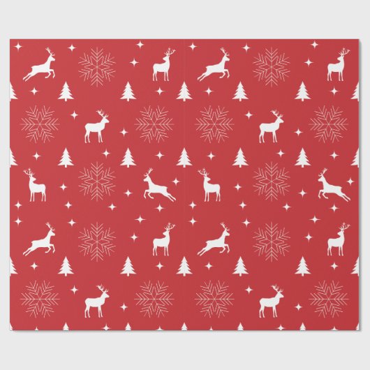 Moderne kerstbomen, herten rood cadeaupapier (Vlak)