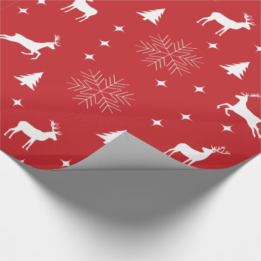 Moderne kerstbomen, herten rood cadeaupapier (Hoek)