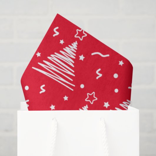 Moderne Kerstbomen Inpakpapier Tissuepapier (Cadeauzakje)